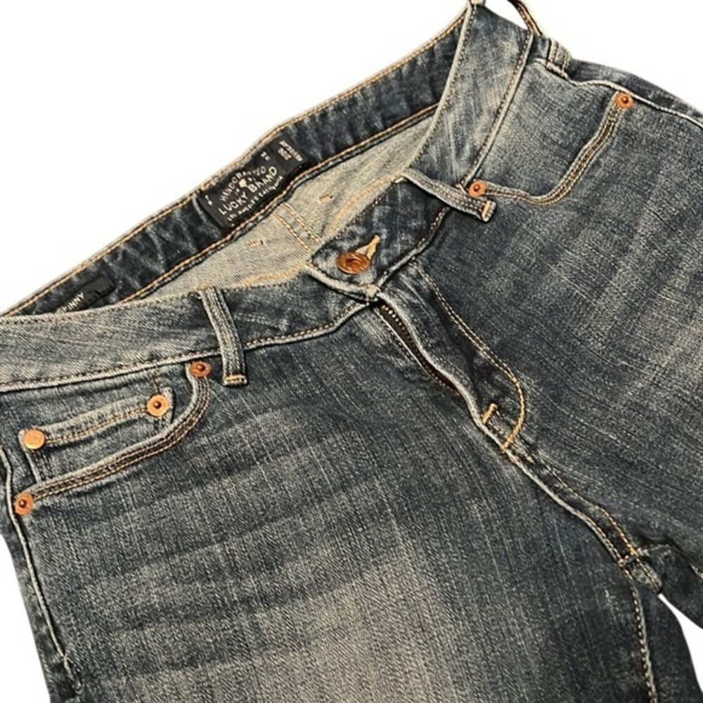 Lucky Brand Skinny Jeans Womens 2/26 Regular Medium‎ Wash Denim Whiskered